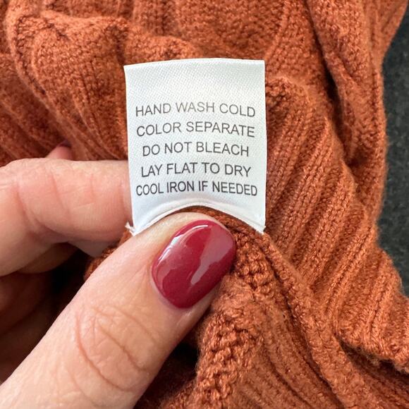 Altar'd State Women's Cropped Brown Cable Knit Long Sleeve Sweater, Size M, EUC - Picture 5 of 5